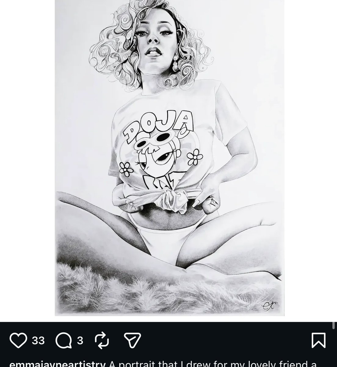 Doja Cat, graphite portrait